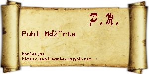 Puhl Márta névjegykártya